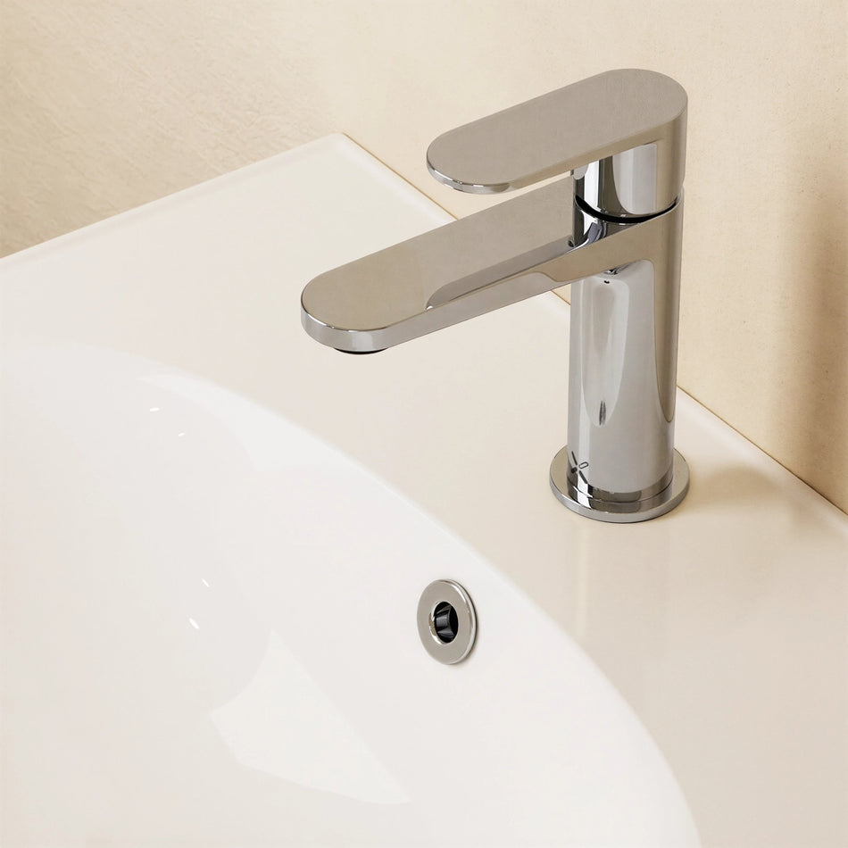 Crosswater Drift Deck Mounted Basin Monobloc Tap With Click Clack Waste - Chrome