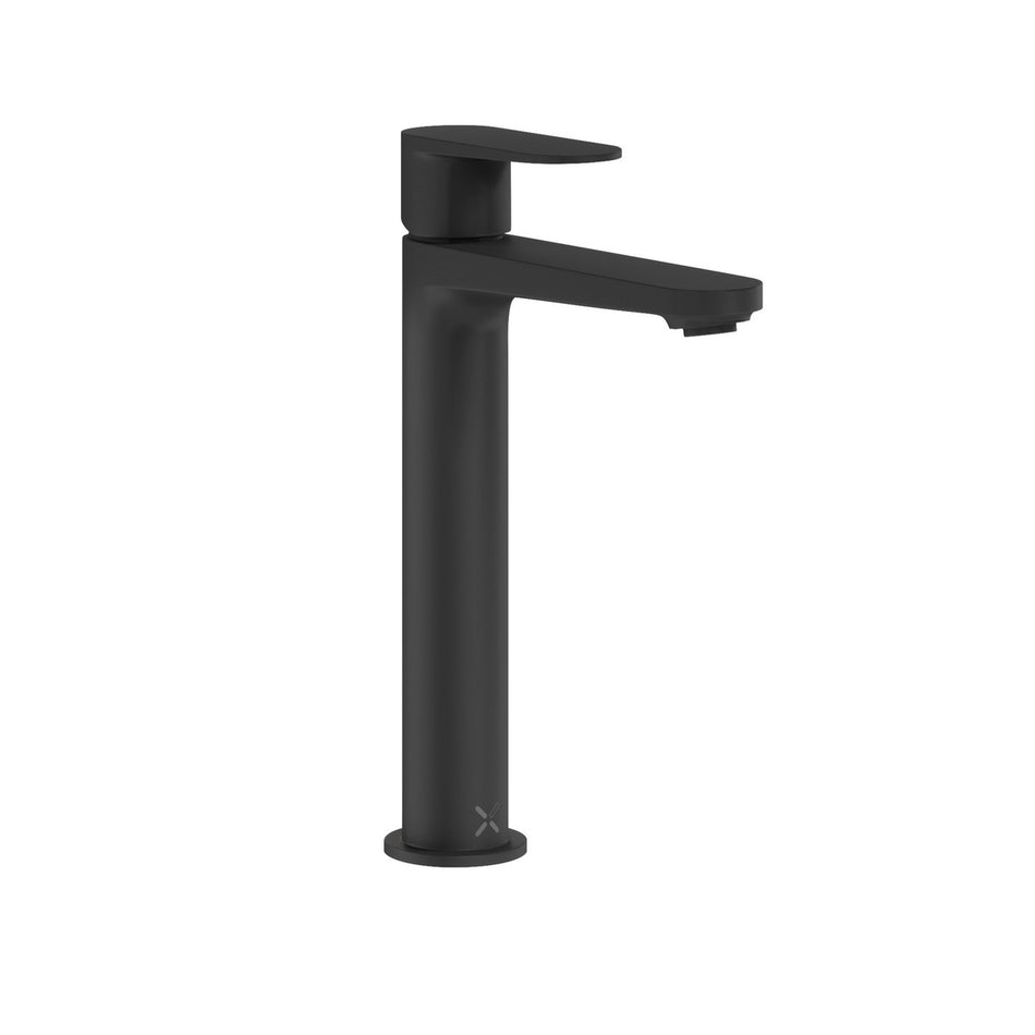 Crosswater Drift Deck Mounted Tall Basin Monobloc Tap With Click Clack Waste - Matt Black
