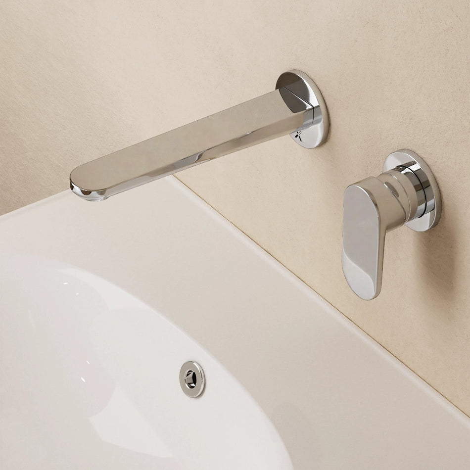 Crosswater Drift Wall Mounted Basin Mixer Tap - Chrome
