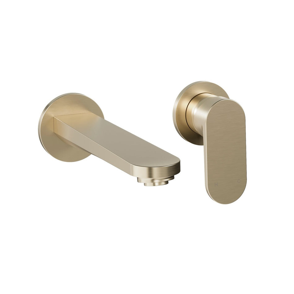 Crosswater Drift Wall Mounted Basin Mixer Tap - Brushed Brass