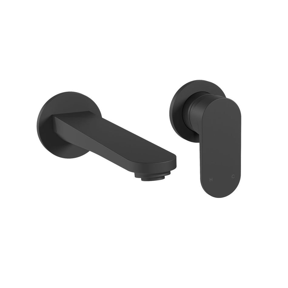 Crosswater Drift Wall Mounted Basin Mixer Tap - Matt Black