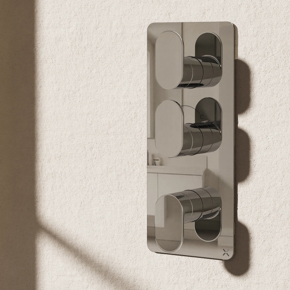 Crosswater Drift 2 Outlet Thermostatic Concealed 2 Handle Shower Valve - Portrait - Chrome