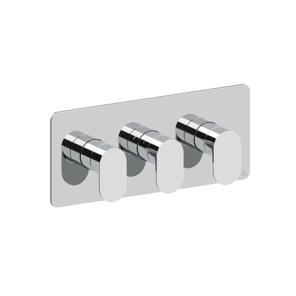 Crosswater Drift 2 Outlet Thermostatic Concealed 3 Handle Shower Valve - Landscape - Chrome