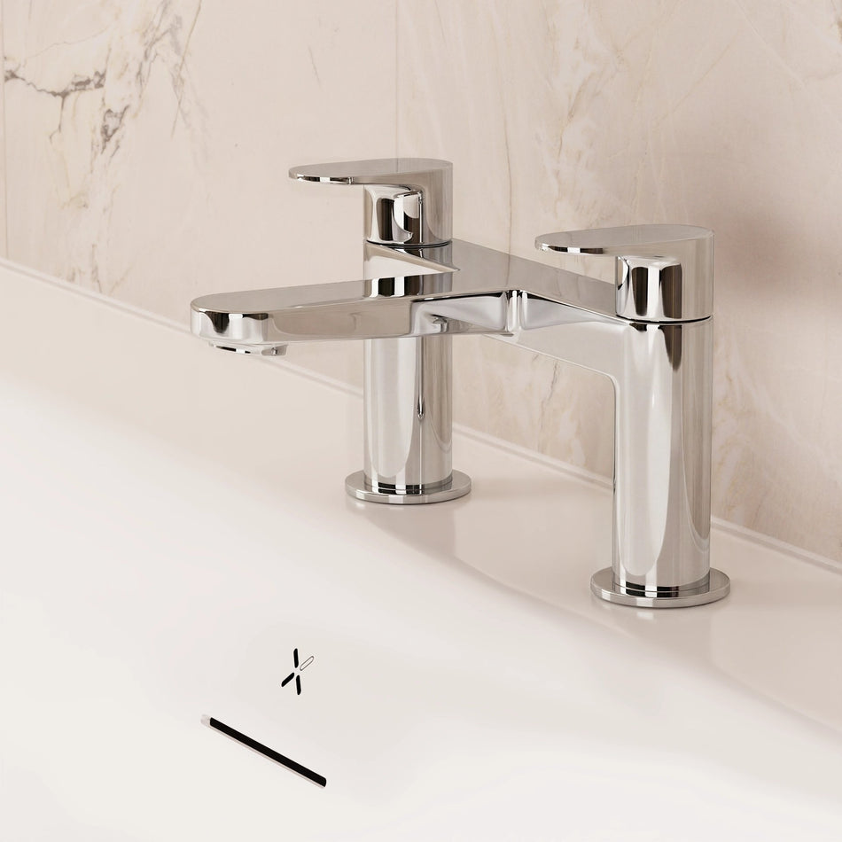 Crosswater Drift Deck Mounted Bath Filler - Chrome