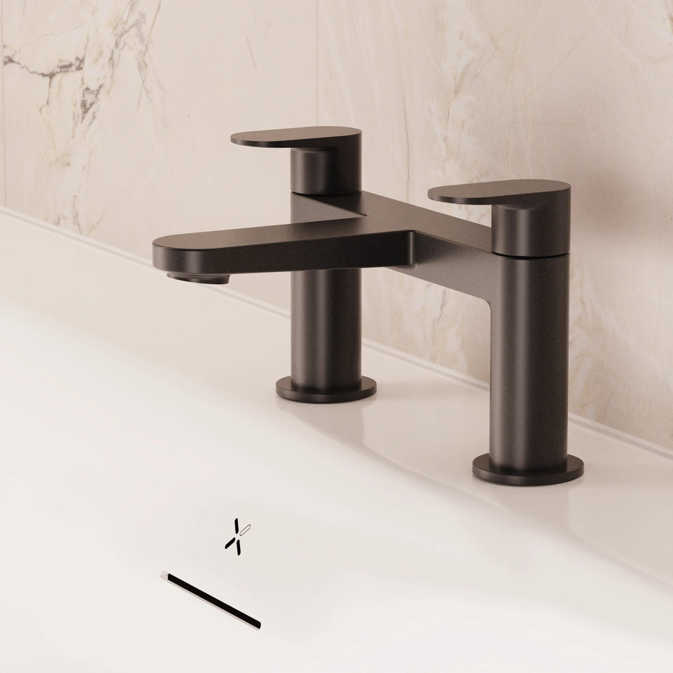Crosswater Drift Deck Mounted Bath Filler - Matt Black