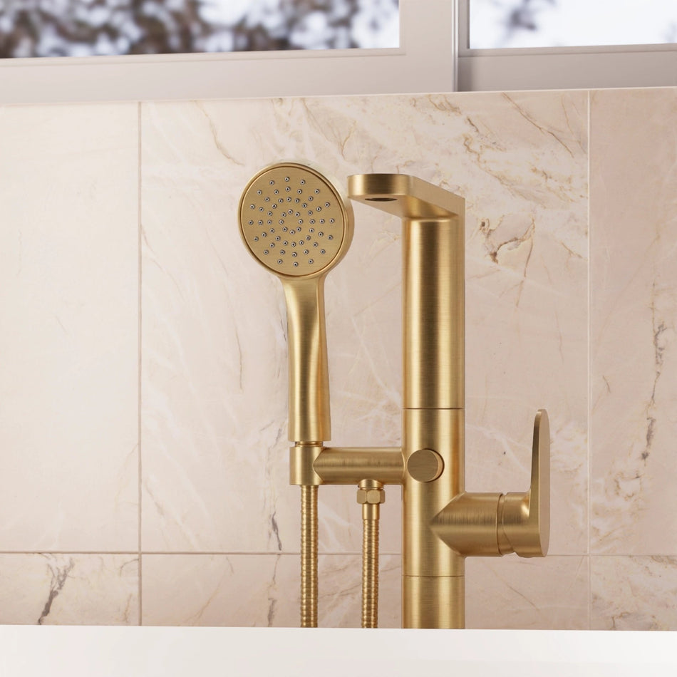 Crosswater Drift Floorstanding Bath Shower Mixer - Brushed Brass