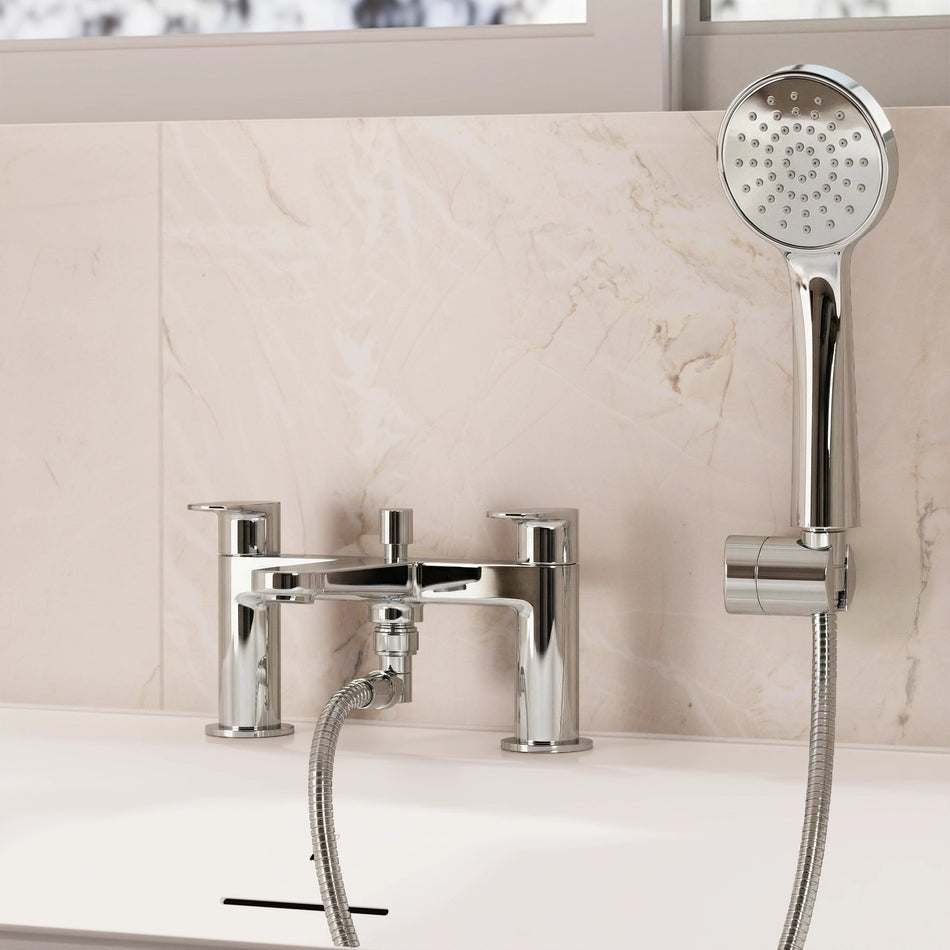 Crosswater Drift Deck Mounted Bath Shower Mixer - Chrome