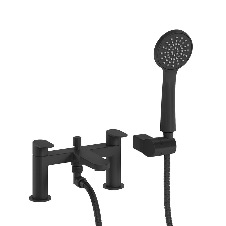 Crosswater Drift Deck Mounted Bath Shower Mixer - Matt Black
