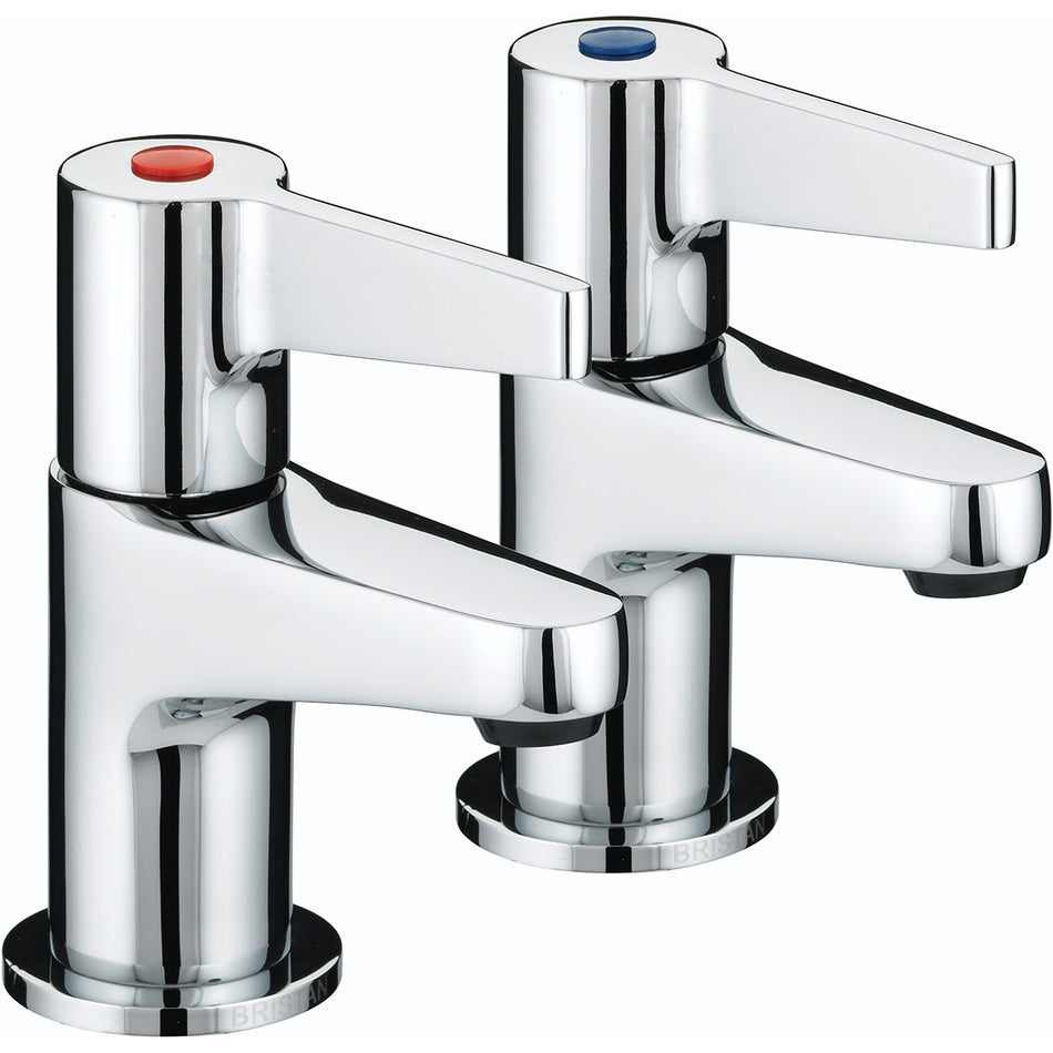 Bristan Design Utility Lever Basin Pillar Taps - Chrome