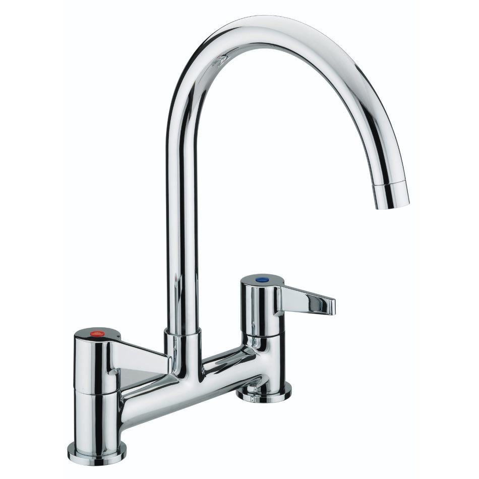 Bristan Design Utility Lever Deck Mounted Kitchen Mixer Tap - Chrome