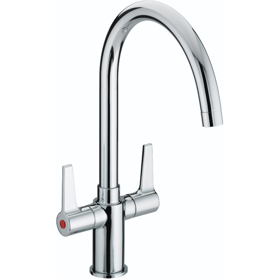 Bristan Design Utility Lever Deck Mounted Easyfit Mono Kitchen Mixer Tap - Chrome
