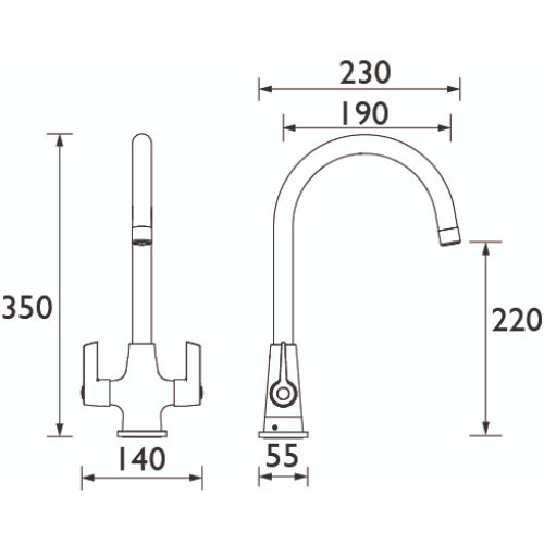 Bristan Echo Easyfit Mono Kitchen Mixer Tap - Brushed Nickel
