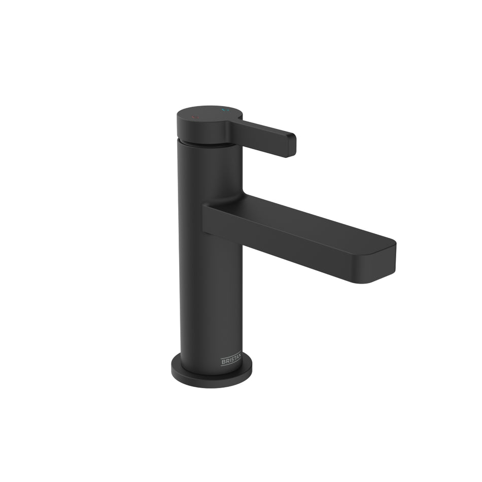 Bristan Elevar Deck Mounted Basin Mixer Tap With Clicker Waste - Black