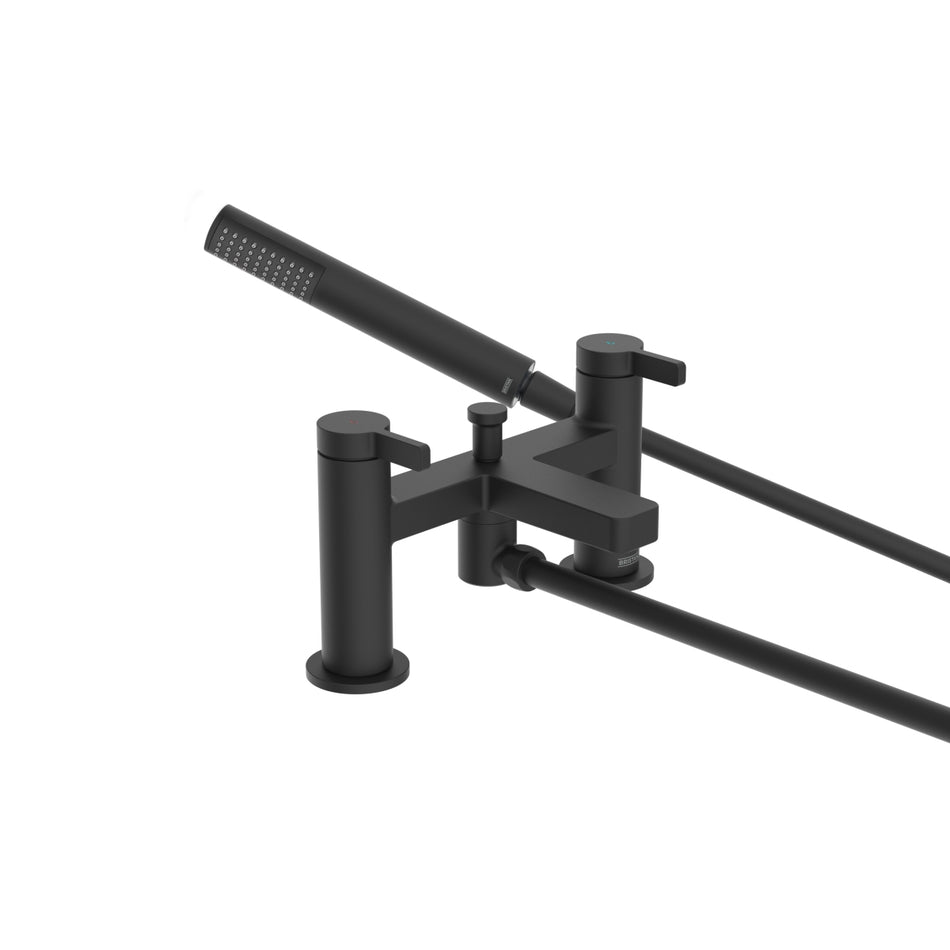 Bristan Elevar Bath Shower Mixer Tap With Shower Handset and Hose - Black