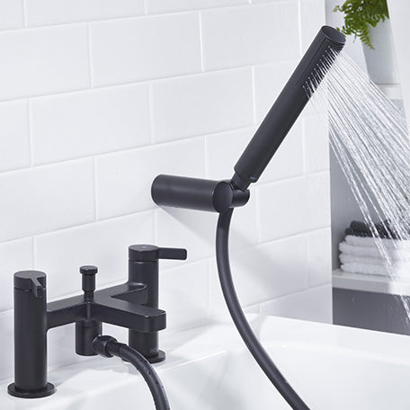 Bristan Elevar Bath Shower Mixer Tap With Shower Handset and Hose - Black