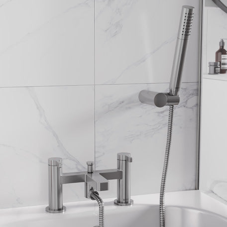 Bristan Elevar Bath Shower Mixer Tap With Shower Handset and Hose - Chrome