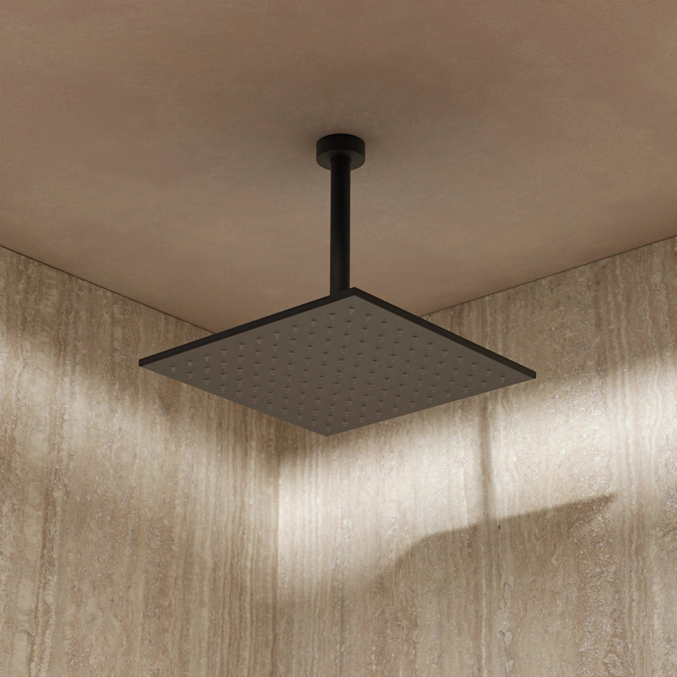 Crosswater Zion Fixed Shower Head - 300mm Wide - Matt Black