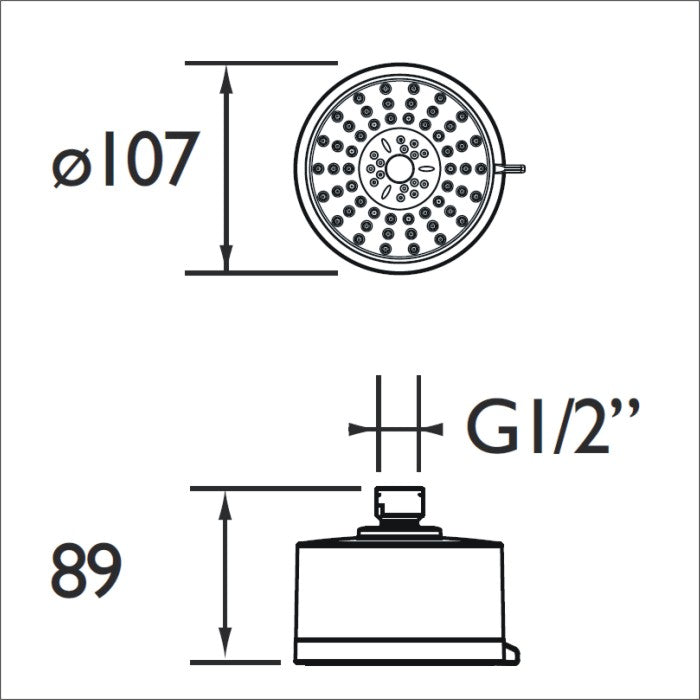 Bristan Multi Function Fixed Shower Head - Chrome