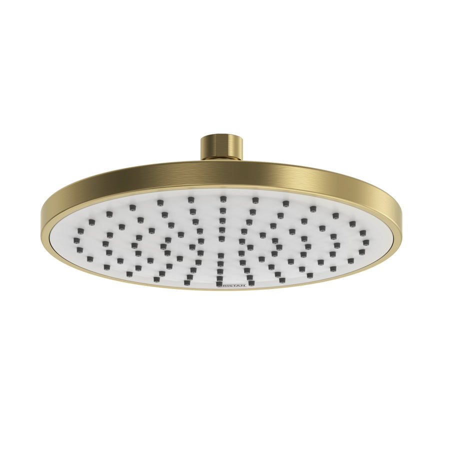 Bristan Round Fixed Shower Head - 200mm Wide - Brushed Brass