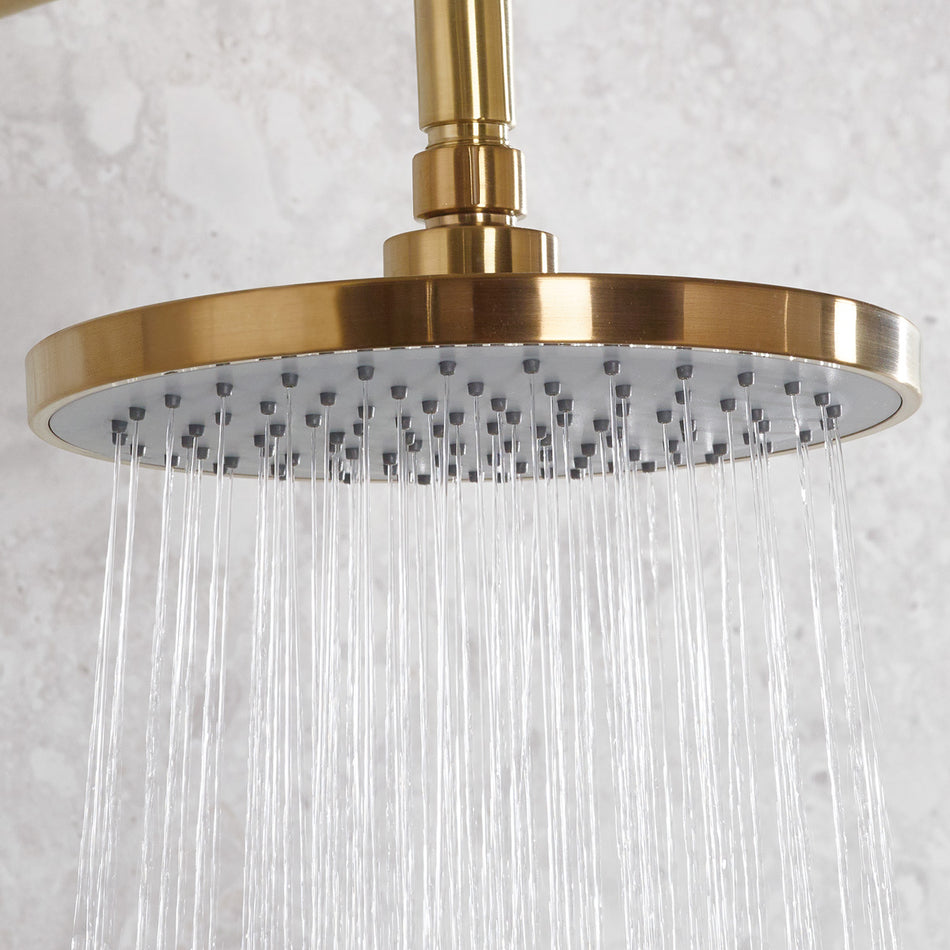 Bristan Round Fixed Shower Head - 200mm Wide - Brushed Brass