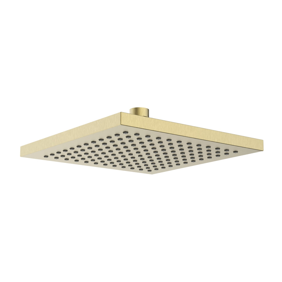 Bristan Square Fixed Shower Head - 200mm Wide - Brushed Brass