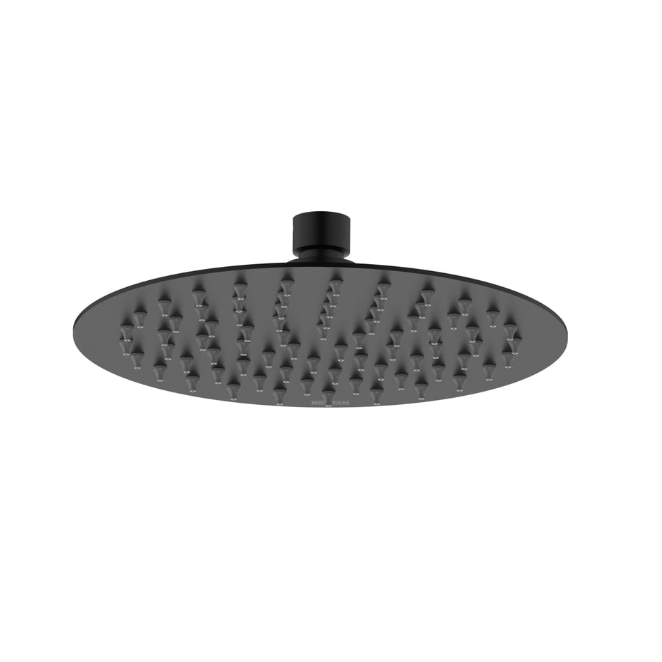 Bristan Round Slim Fixed Shower Head - 200mm Wide - Matt Black