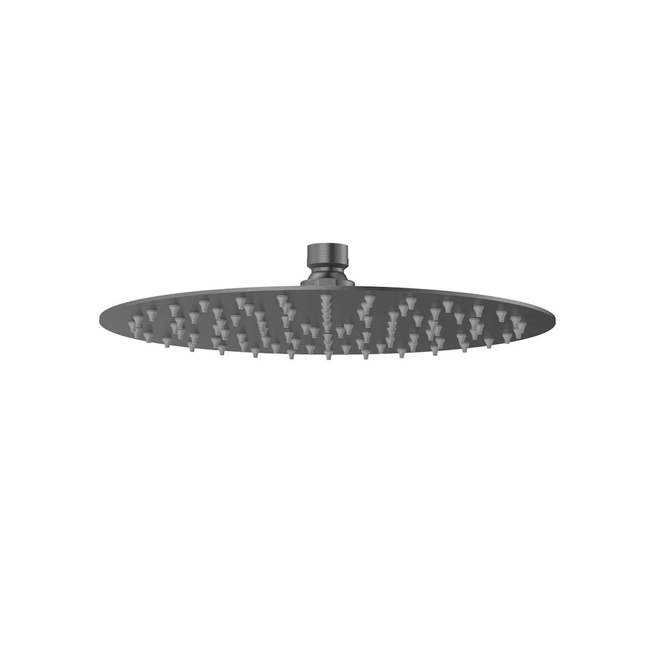 Bristan Round Slim Fixed Shower Head - 200mm Wide - Gun Metal Grey