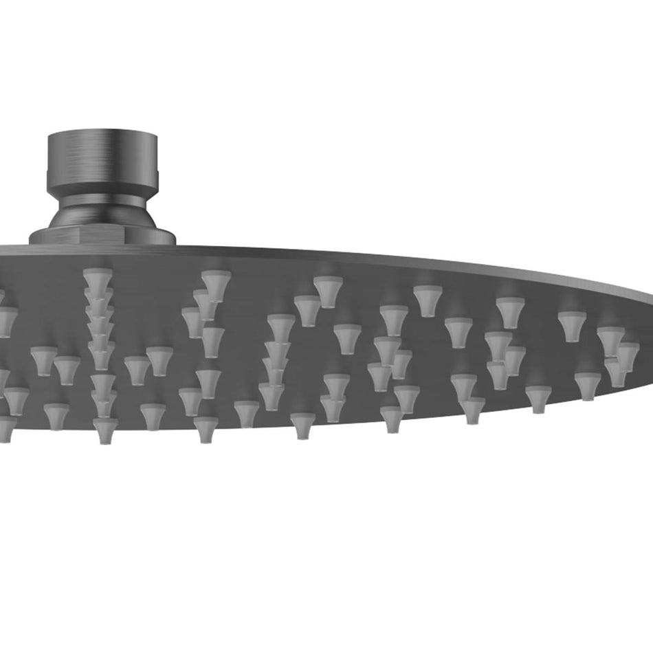 Bristan Round Slim Fixed Shower Head - 200mm Wide - Gun Metal Grey