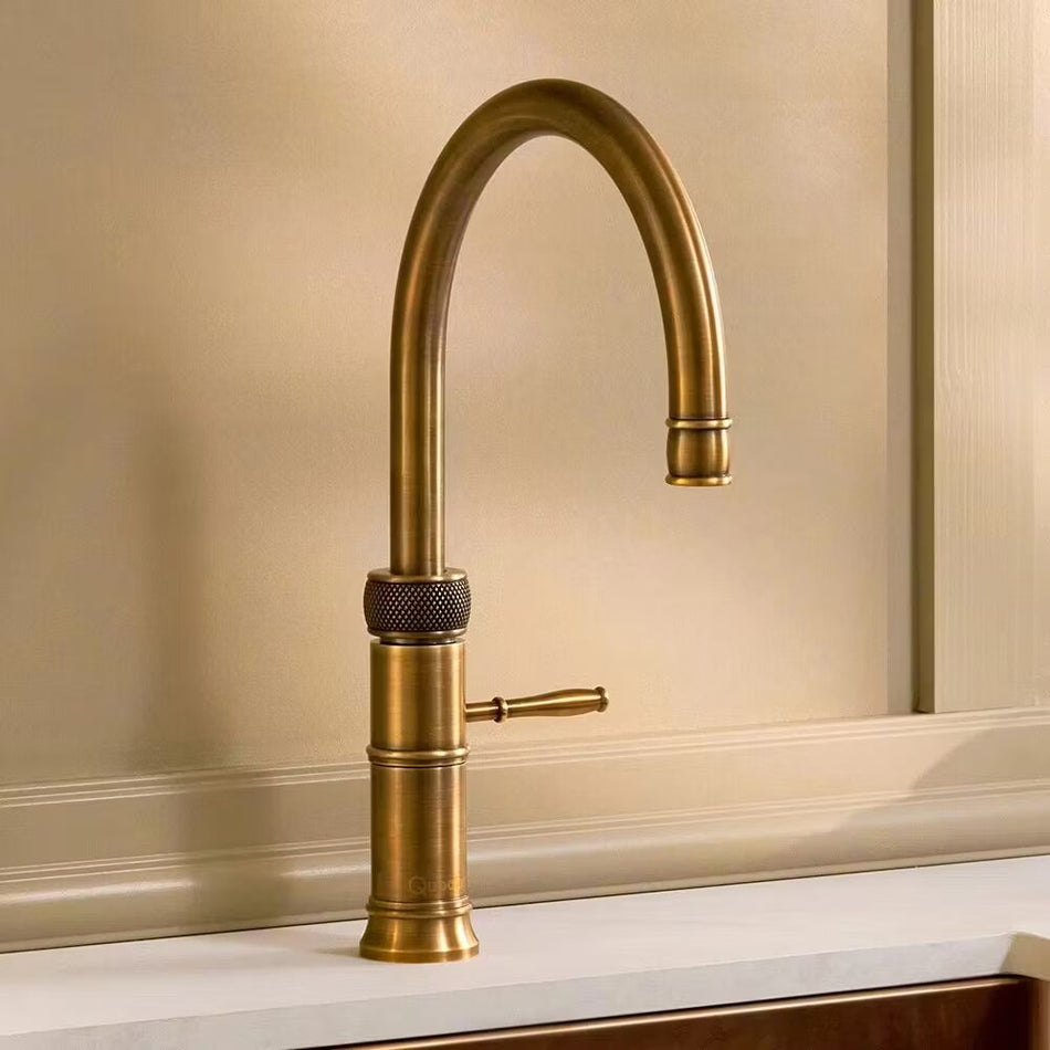 Quooker Fusion Round Boiling Water Tap with Tank - Patinated Brass