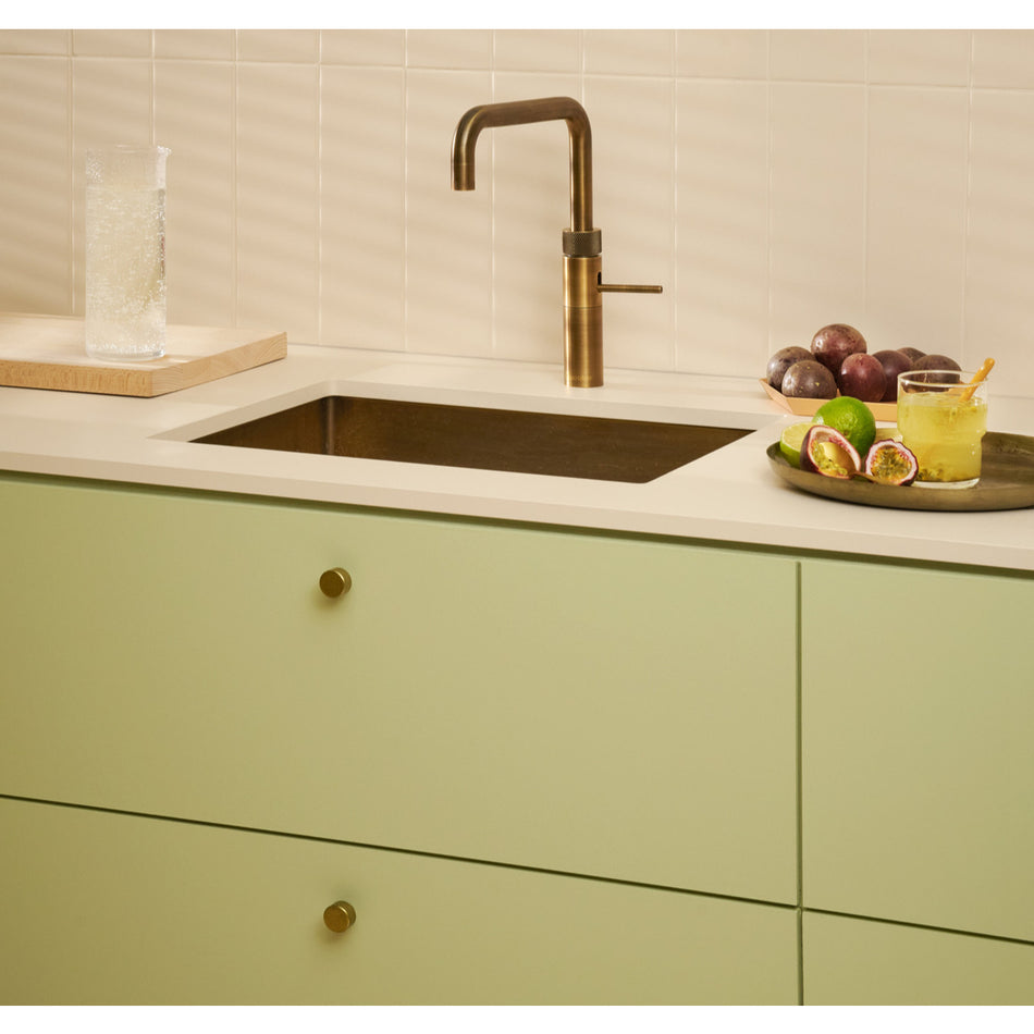 Quooker Fusion Square Boiling Water Tap with Tank - Patinated Brass