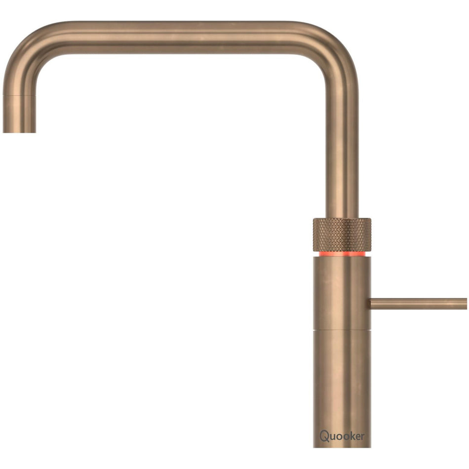 Quooker Fusion Square Boiling Water Tap with Tank - Patinated Brass