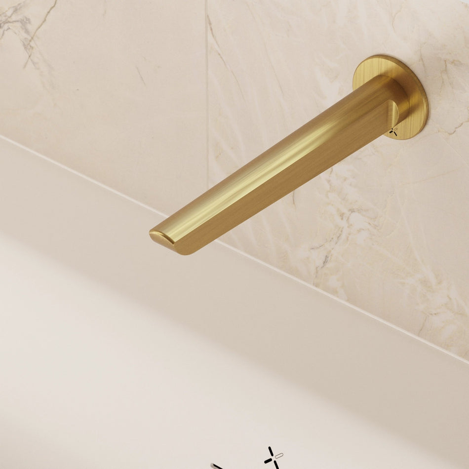 Crosswater Foile Wall Mounted Bath Spout - Brushed Brass