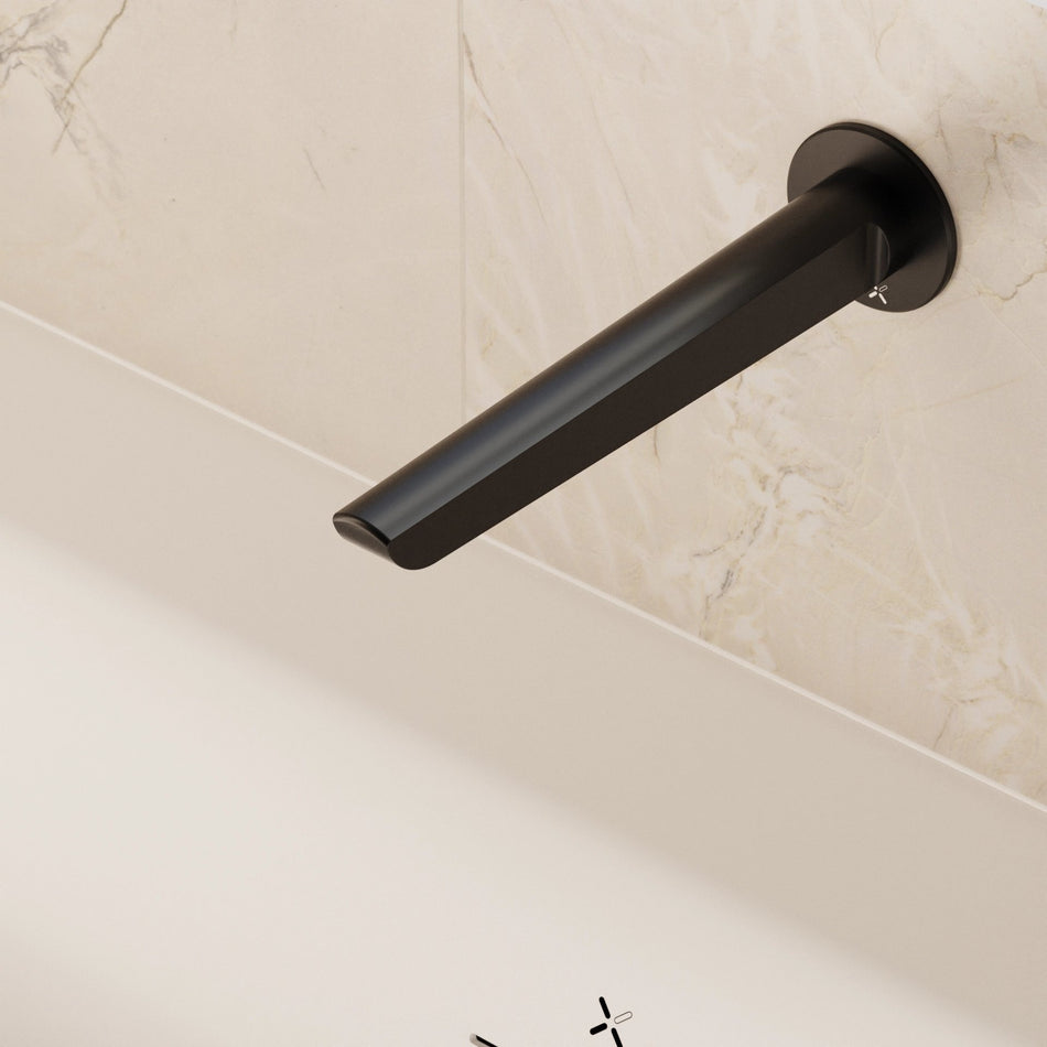Crosswater Foile Wall Mounted Bath Spout - Matt Black