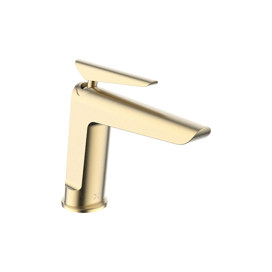 Crosswater Foile Deck Mounted Monobloc Basin Mixer Tap - Brushed Brass