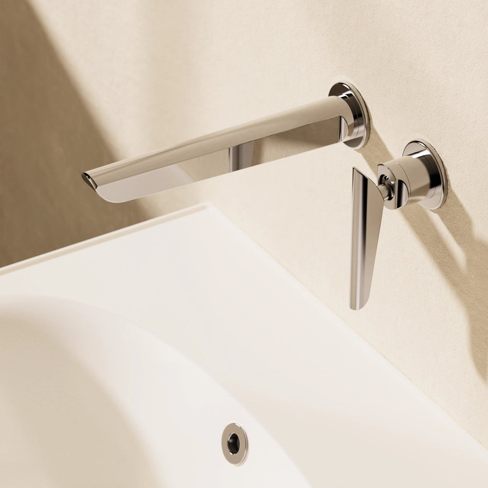 Crosswater Foile Wall Mounted 2 Hole Basin Mixer Tap - Chrome