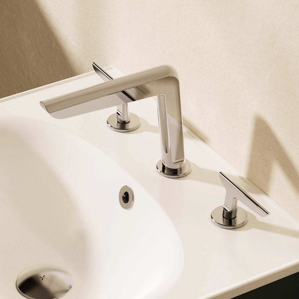 Crosswater Foile Deck Mounted 3 Hole Basin Mixer Tap - Chrome