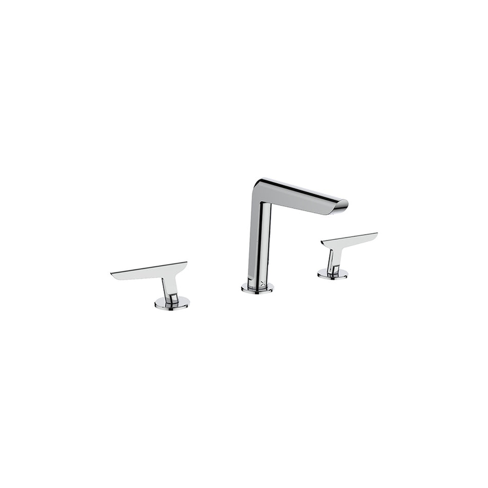 Crosswater Foile Deck Mounted 3 Hole Basin Mixer Tap - Chrome