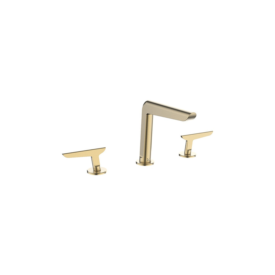 Crosswater Foile Deck Mounted 3 Hole Basin Mixer Tap - Brushed Brass