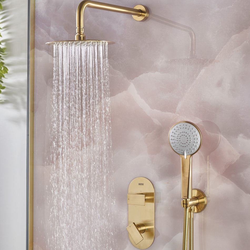 Bristan Frammento 2 Outlet Thermostatic Concealed Shower Kit - Brushed Brass