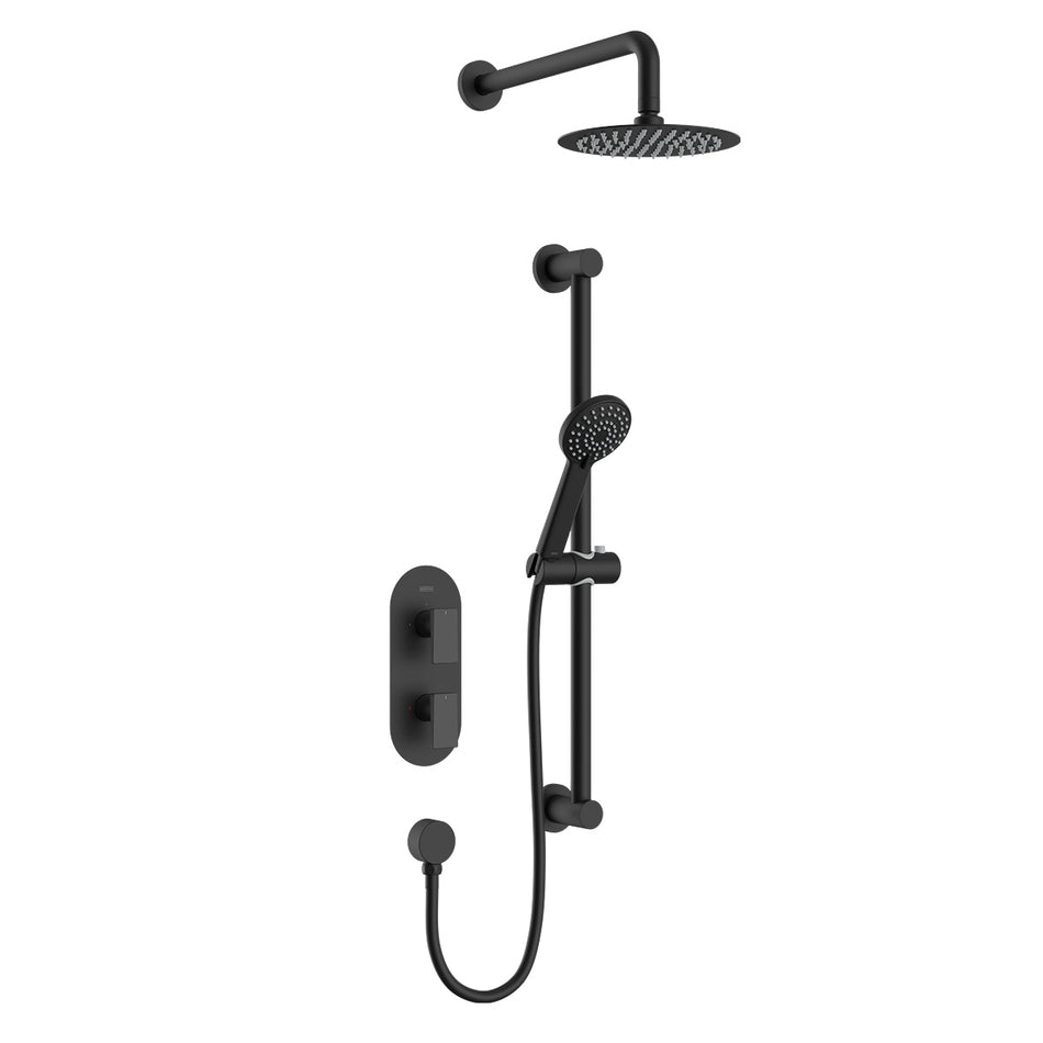 Bristan Frammento Dual Control Thermostatic Concealed Shower Kit - Matt Black