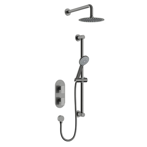 Bristan Frammento 2 Outlet Thermostatic Concealed Shower Kit - Gun Metal
