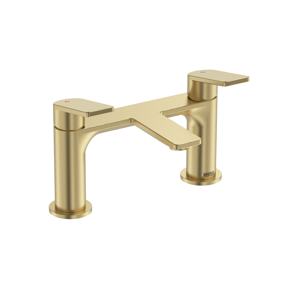Bristan Frammento Deck Mounted Bath Filler Tap - Brushed Brass