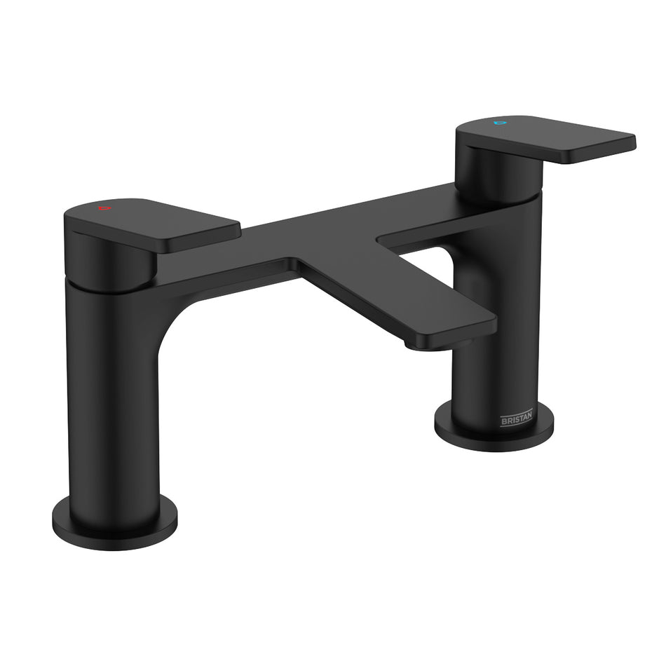 Bristan Frammento Deck Mounted Bath Filler Tap - Matt Black