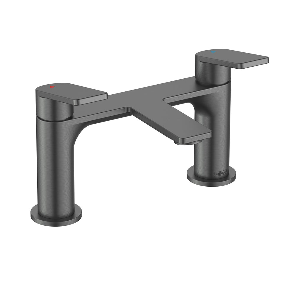 Bristan Frammento Deck Mounted Bath Filler Tap - Gun Metal