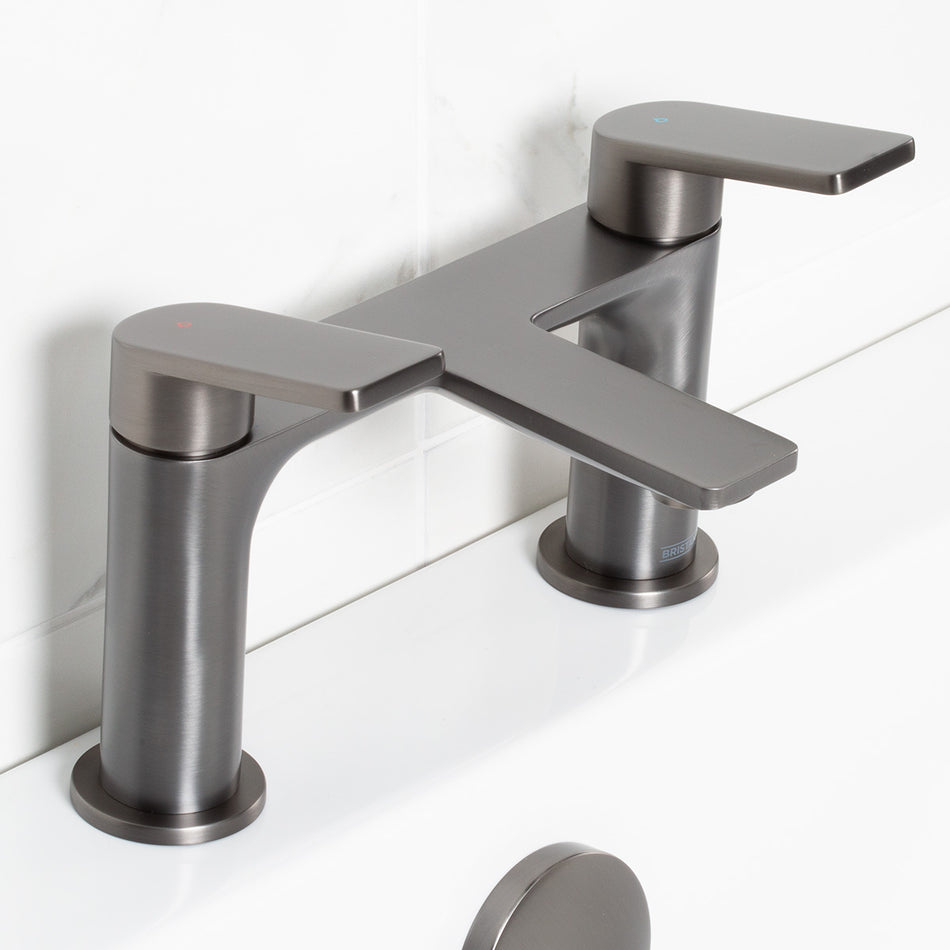 Bristan Frammento Deck Mounted Bath Filler Tap - Gun Metal