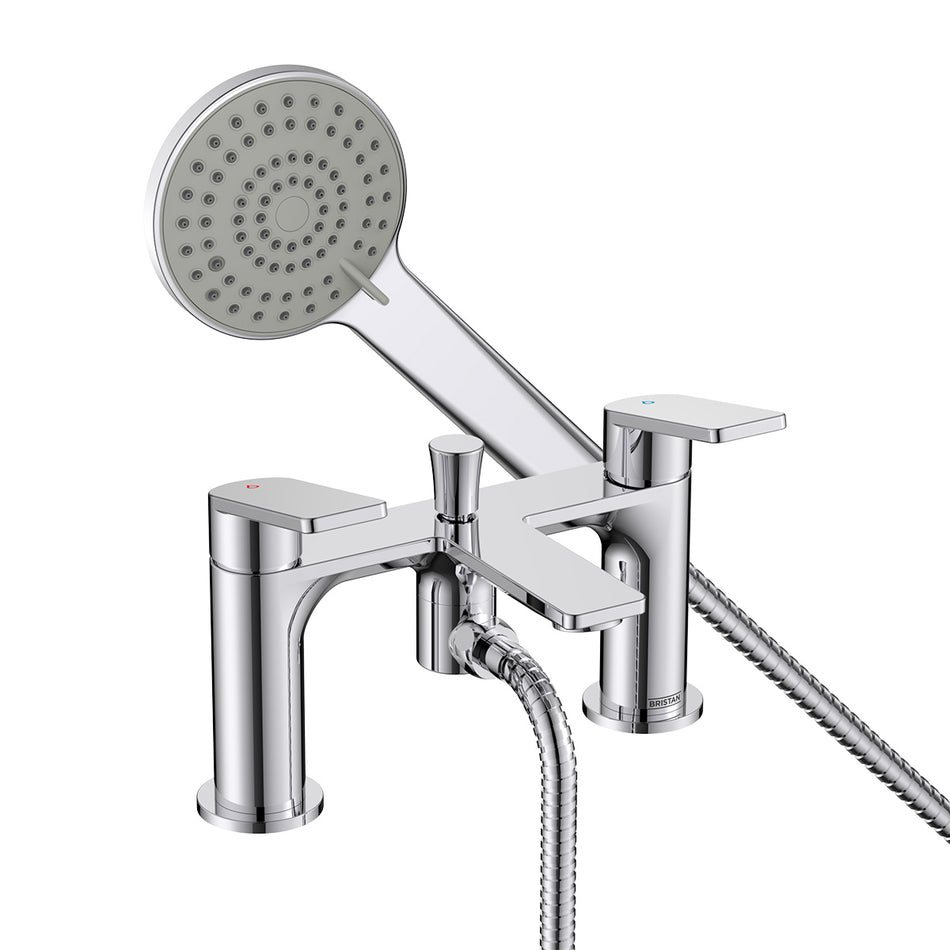 Bristan Frammento Bath Shower Mixer Tap With Shower Handset And Hose - Chrome