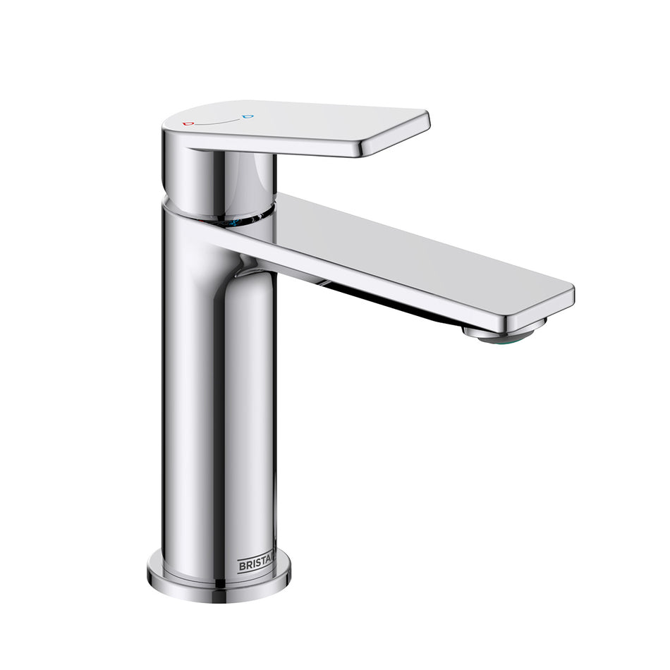 Bristan Frammento Deck Mounted Eco Start Basin Mixer Tap With Clicker Waste - Chrome