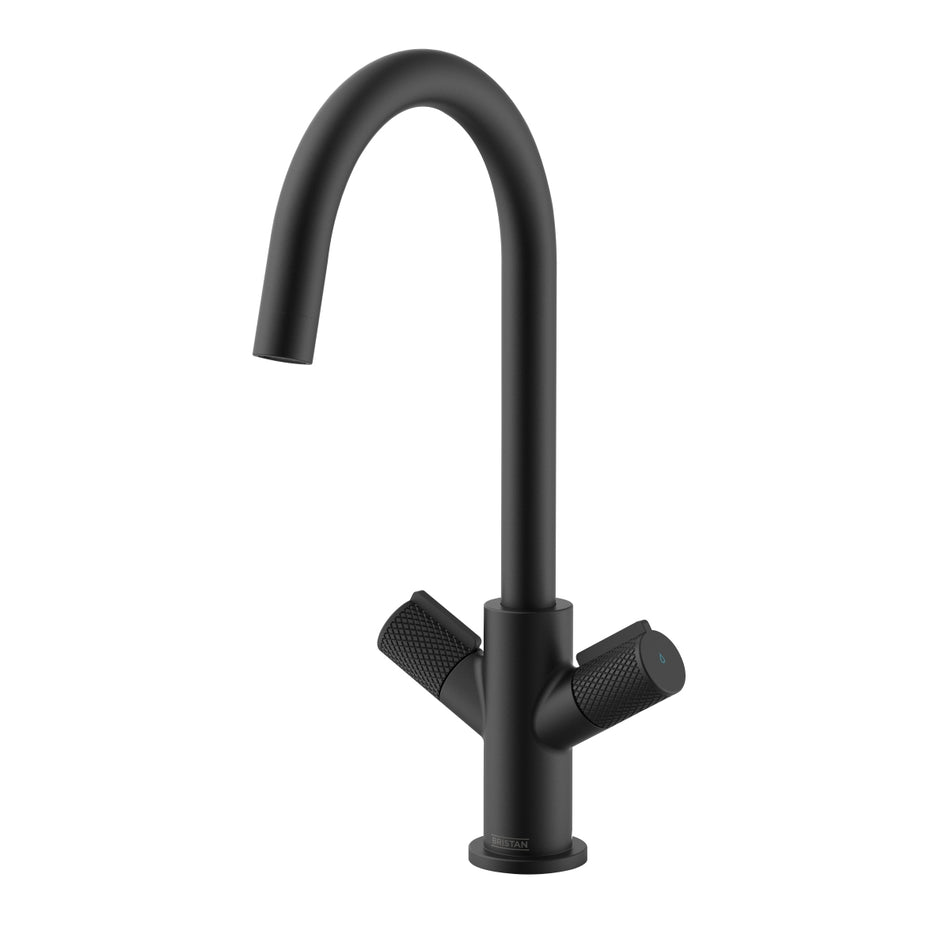 Bristan Fern Deck Mounted Easyfit Mono Kitchen Mixer Tap - Matt Black