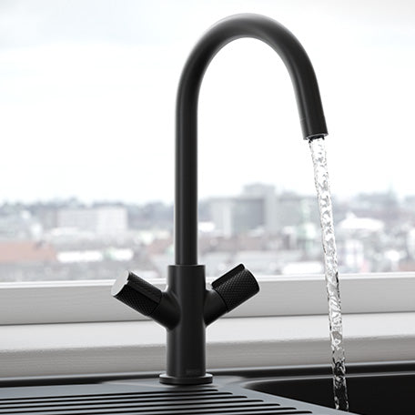 Bristan Fern Deck Mounted Easyfit Mono Kitchen Mixer Tap - Matt Black