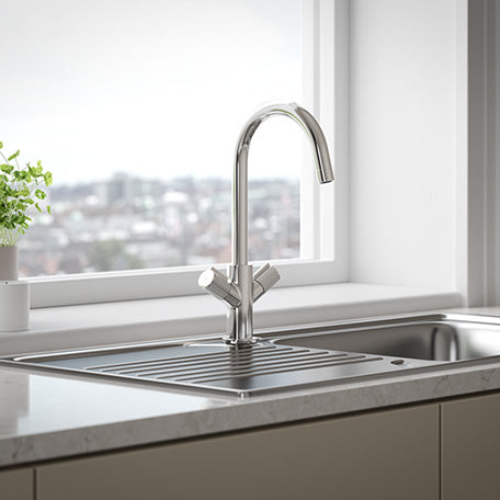 Bristan Fern Deck Mounted Easyfit Mono Kitchen Mixer Tap - Chrome